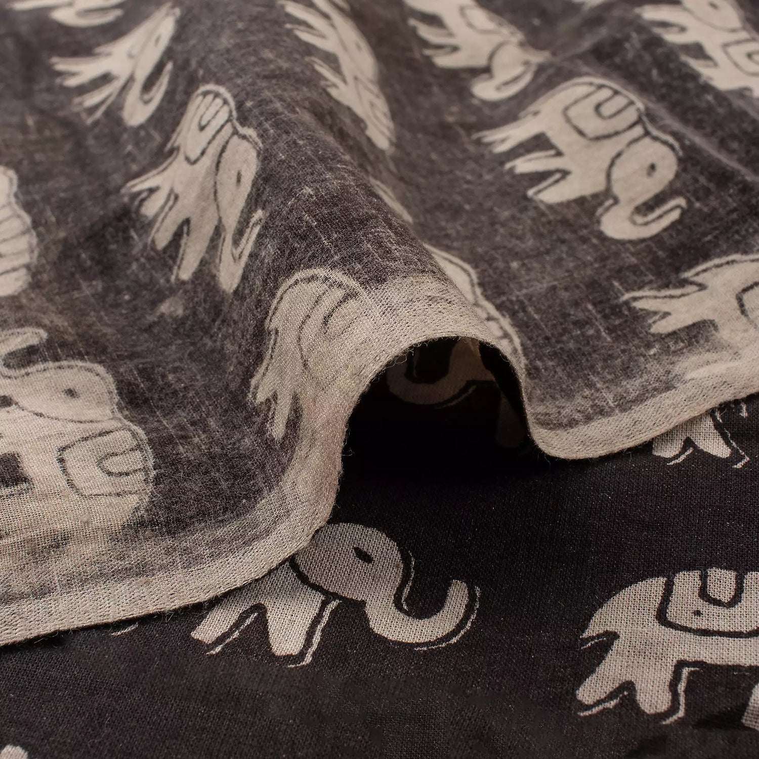Elephant Hand Block Bagru Printed Fabric