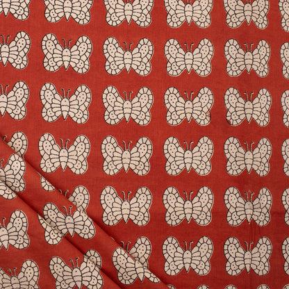 Premium Hand Block Butterfly Bagru Printed Fabric