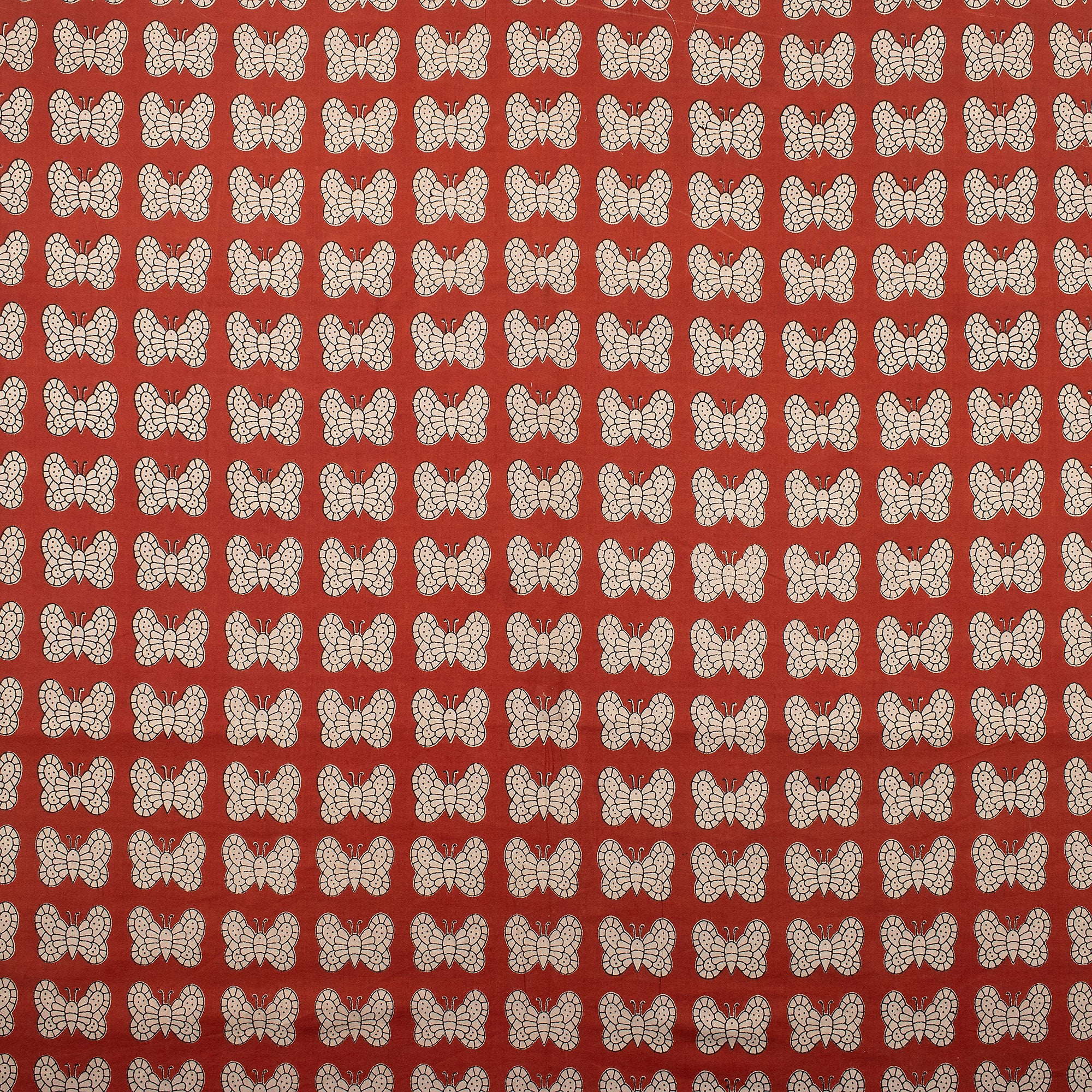 Premium Hand Block Butterfly Bagru Printed Fabric
