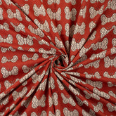 Premium Hand Block Butterfly Bagru Printed Fabric
