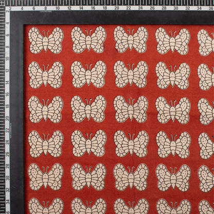 Premium Hand Block Butterfly Bagru Printed Fabric