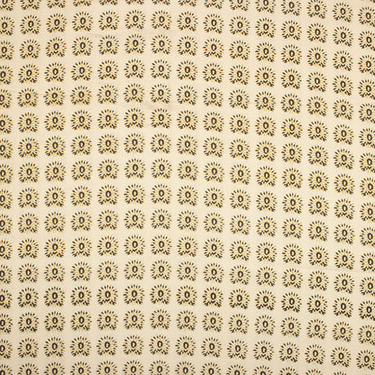 Brown Bagru Hand Block Peacock Printed Fabric