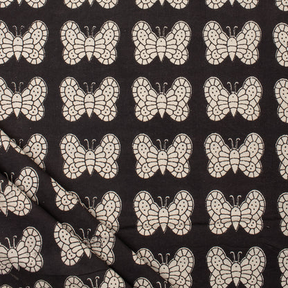 Butterfly Cotton Bagru Hand Block Printed Fabric