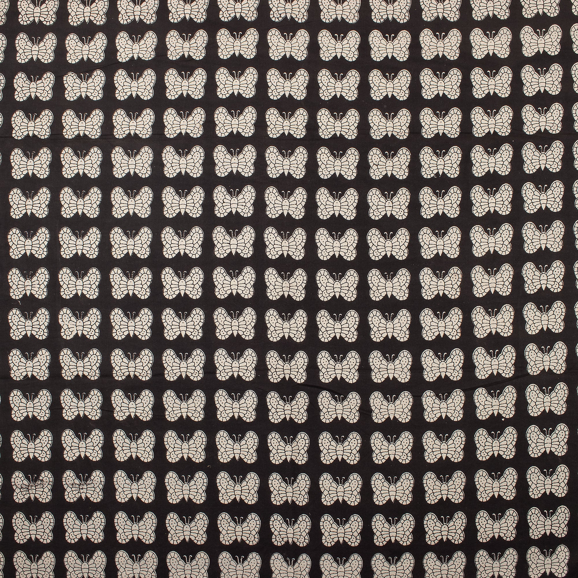Butterfly Cotton Bagru Hand Block Printed Fabric