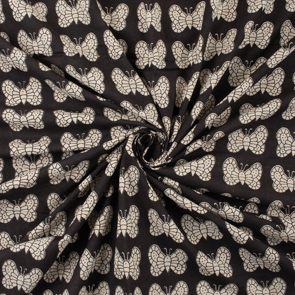 Butterfly Cotton Bagru Hand Block Printed Fabric