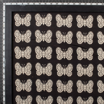 Butterfly Cotton Bagru Hand Block Printed Fabric