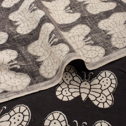 Butterfly Cotton Bagru Hand Block Printed Fabric