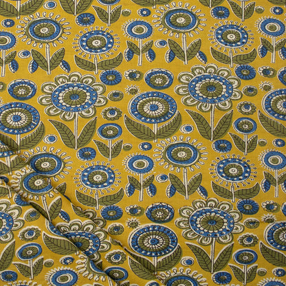 Indian Floral Handmade Bagru Print Fabric Online