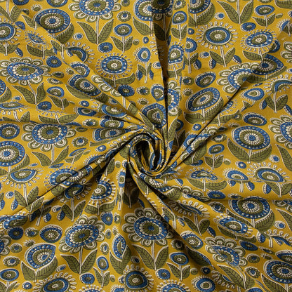 Indian Floral Handmade Bagru Print Fabric Online