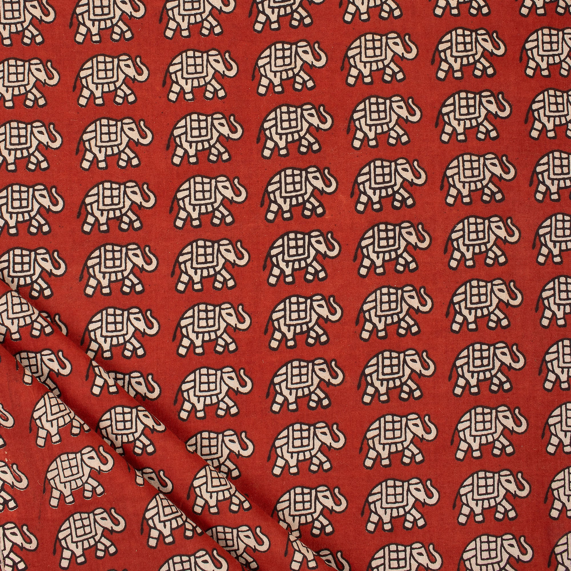 Bagru Animal Hand Block Print Fabric for Clothing