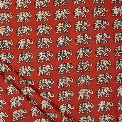 Bagru Animal Hand Block Print Fabric for Clothing