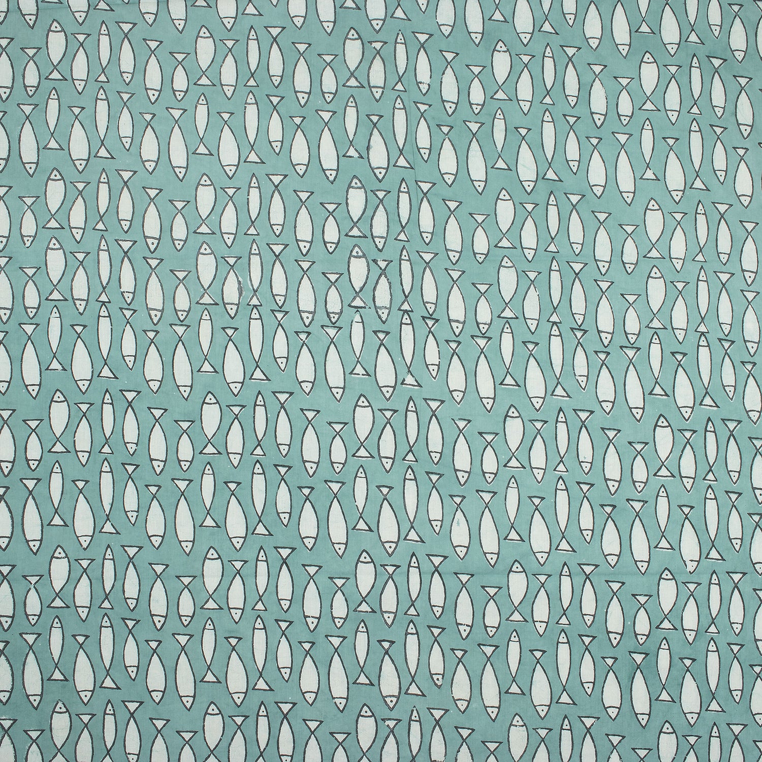 Indian Hand Block Print Fabric Fish Cotton Bagru Fabric
