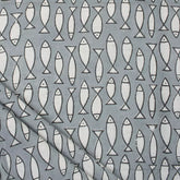 Fish Bagru Cotton Printed Fabric for Home Decor