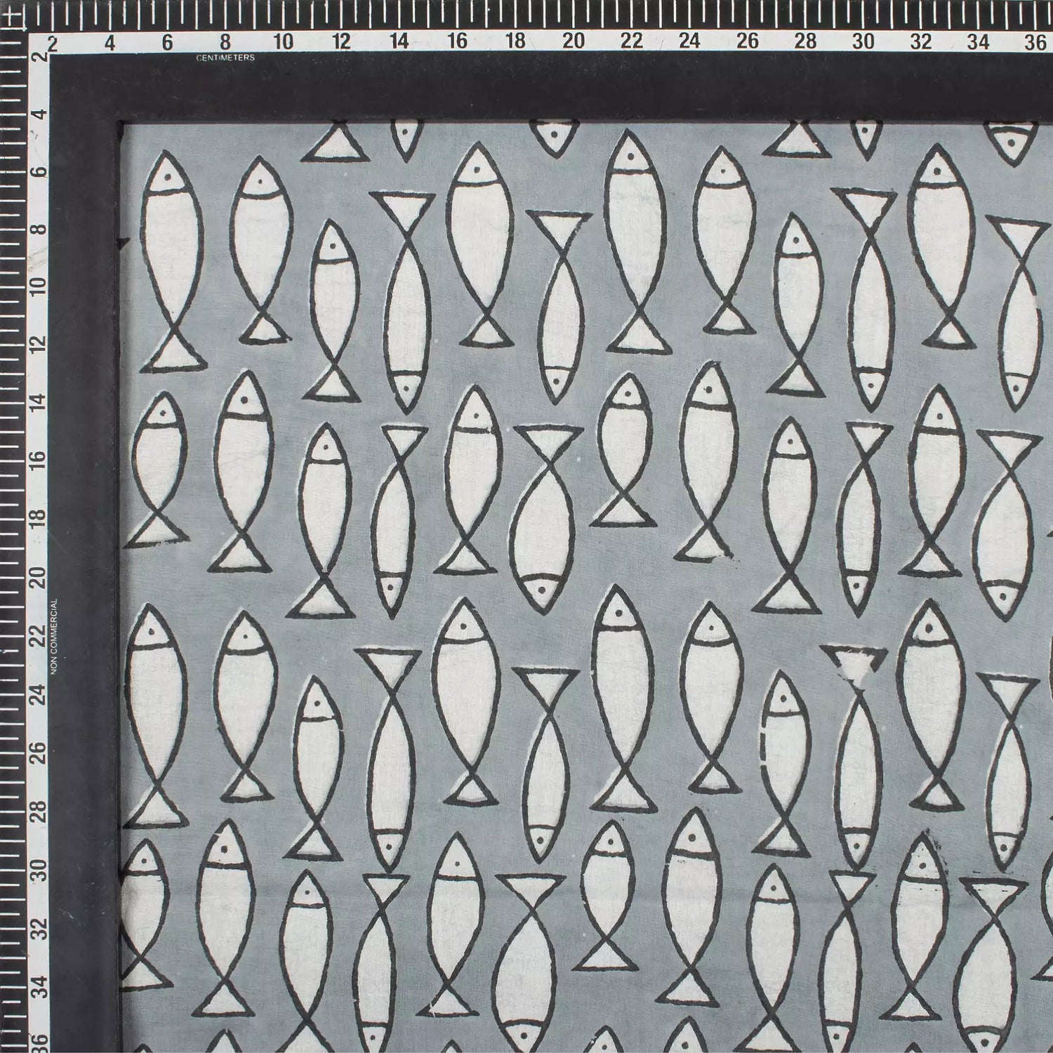 Fish Bagru Cotton Printed Fabric for Home Decor