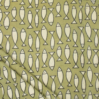 Fish Handmade Organic Cotton Bagru Fabric Online