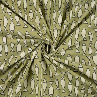 Fish Handmade Organic Cotton Bagru Fabric Online