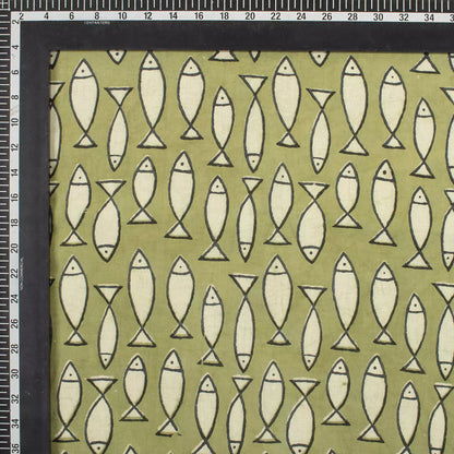 Fish Handmade Organic Cotton Bagru Fabric Online
