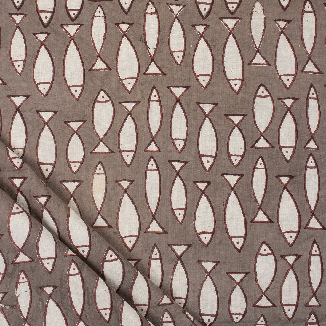 New Pink Stripe Hand Block Bagru Print Fabric Online