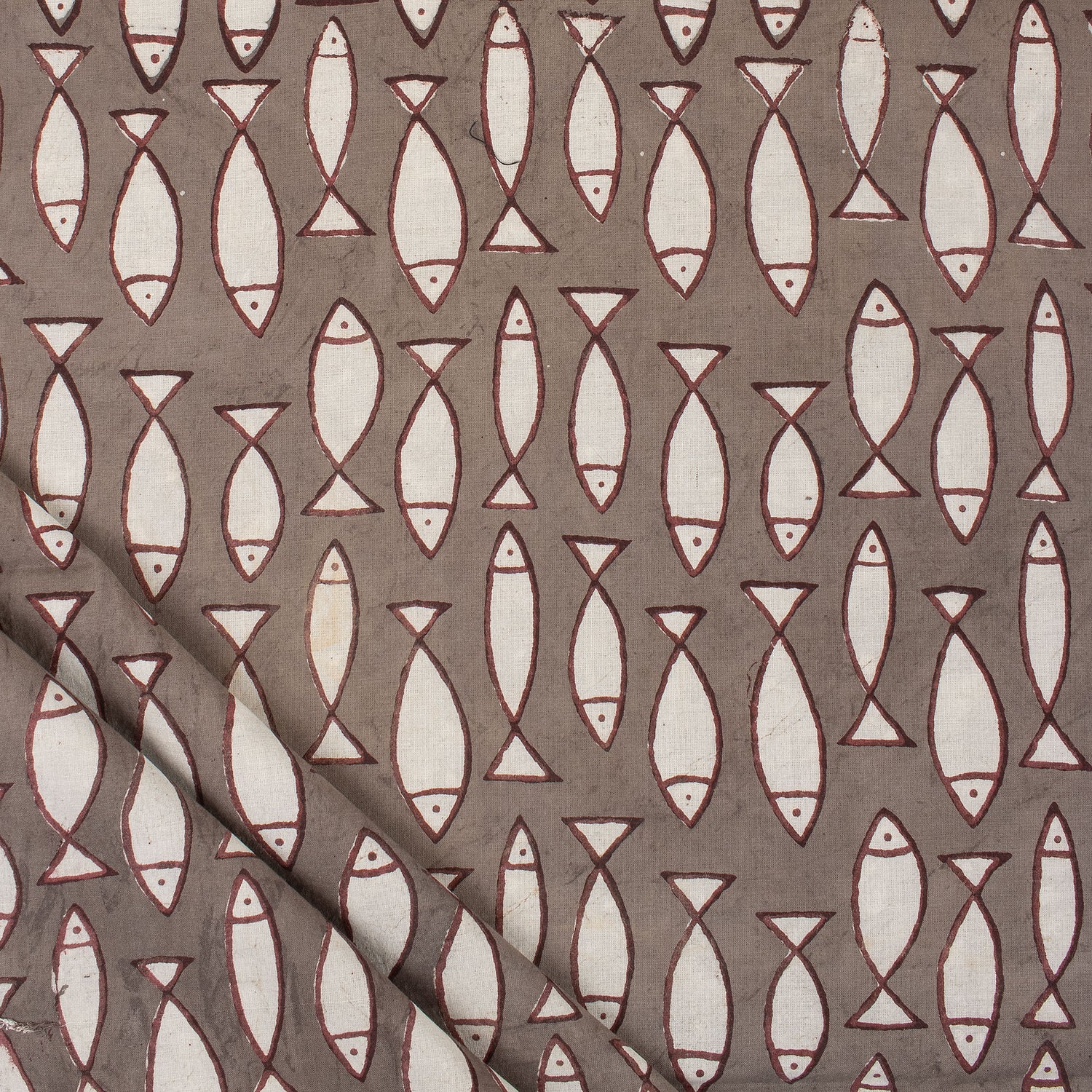 New Pink Stripe Hand Block Bagru Print Fabric Online