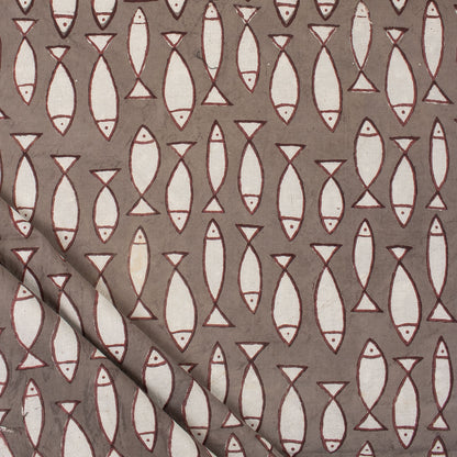 New Pink Stripe Hand Block Bagru Print Fabric Online