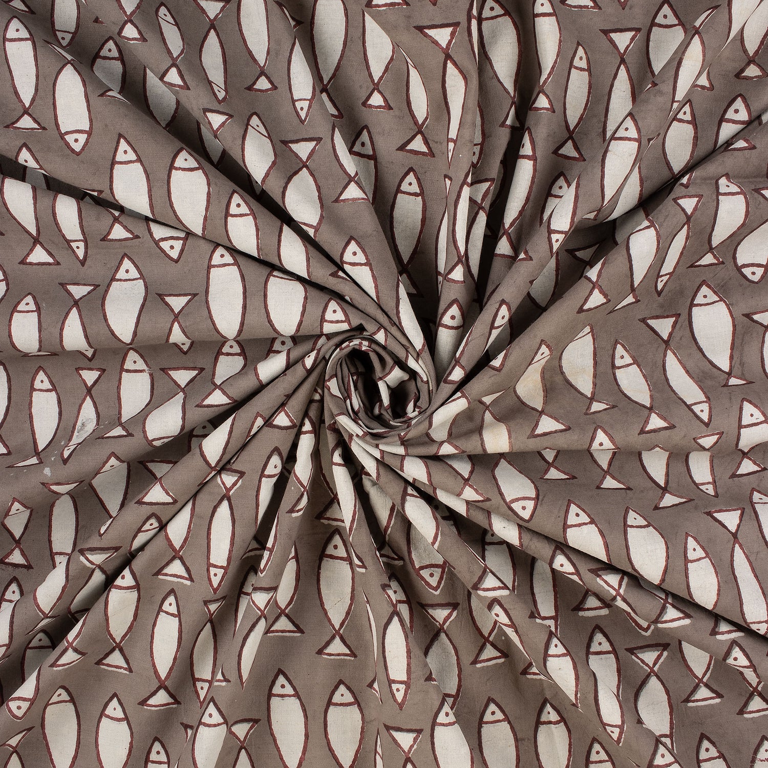 New Pink Stripe Hand Block Bagru Print Fabric Online