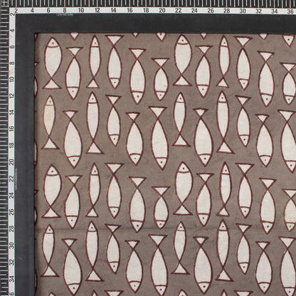 New Pink Stripe Hand Block Bagru Print Fabric Online