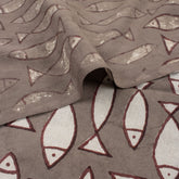 New Pink Stripe Hand Block Bagru Print Fabric Online