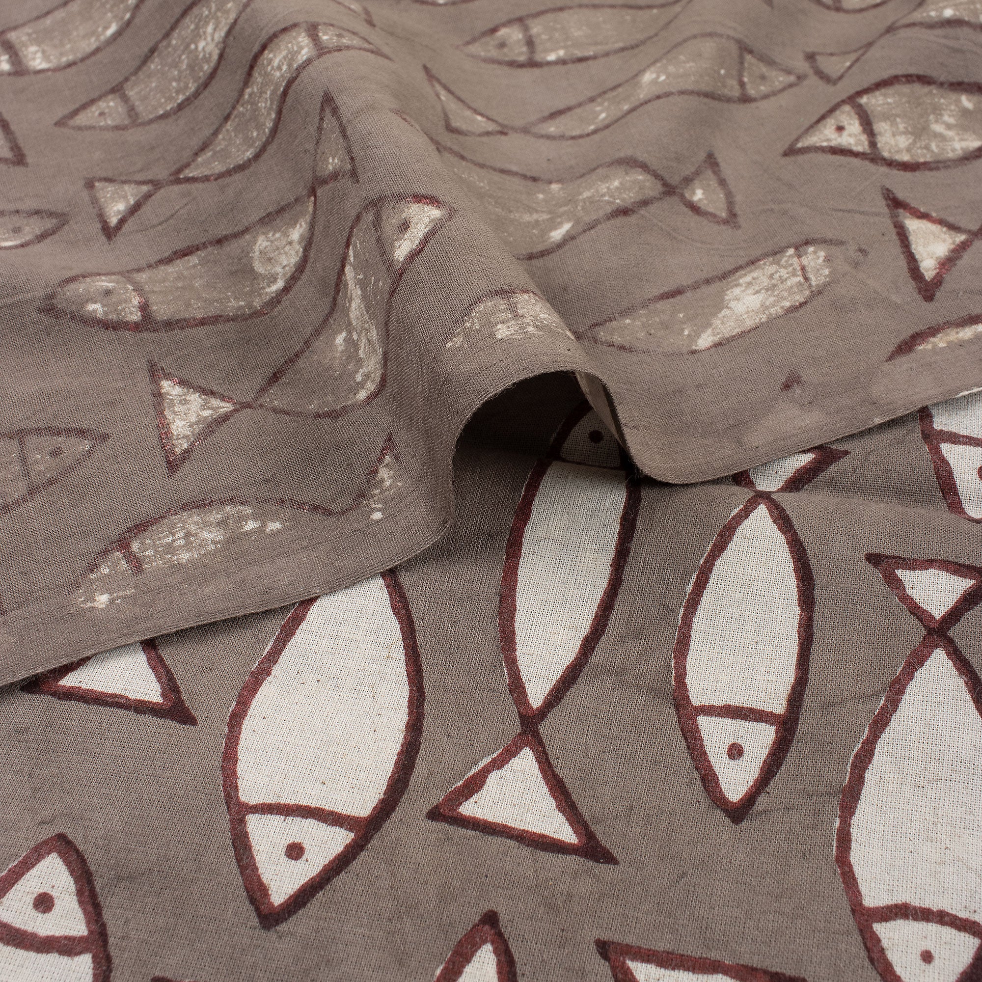 New Pink Stripe Hand Block Bagru Print Fabric Online