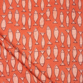 Organic Cotton Fish Bagru Print Fabric