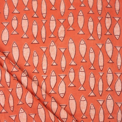 Organic Cotton Fish Bagru Print Fabric