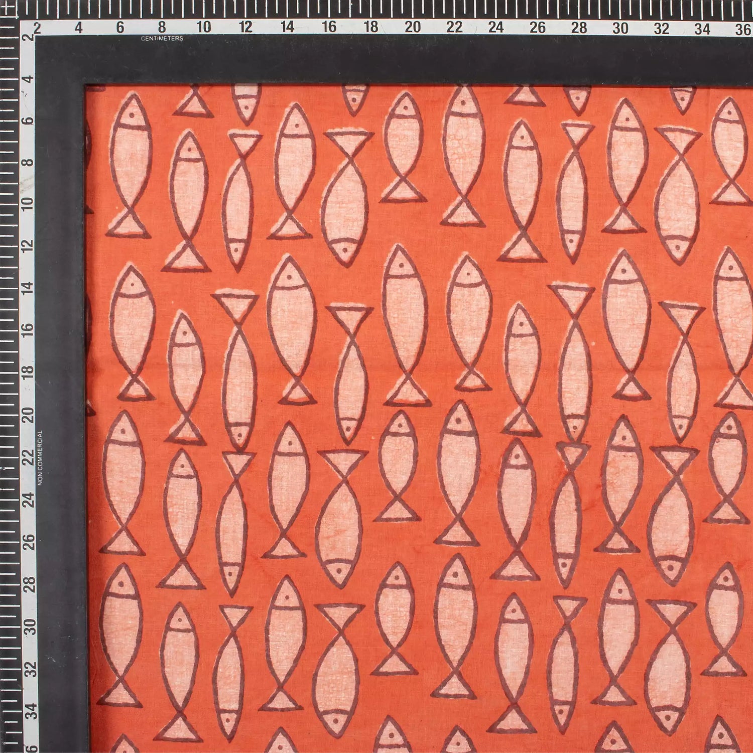 Organic Cotton Fish Bagru Print Fabric