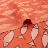 Organic Cotton Fish Bagru Print Fabric