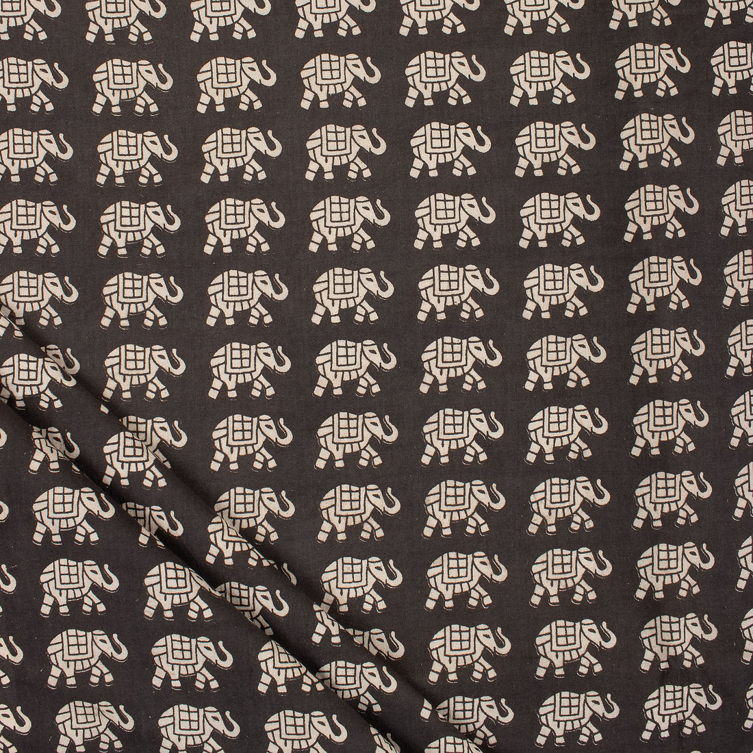 Bagru Elephant Hand Block Printed Fabric
