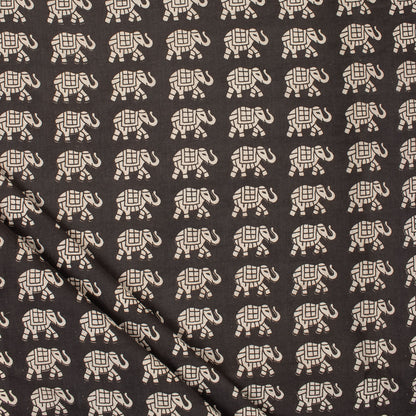 Bagru Elephant Hand Block Printed Fabric
