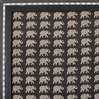 Bagru Elephant Hand Block Printed Fabric