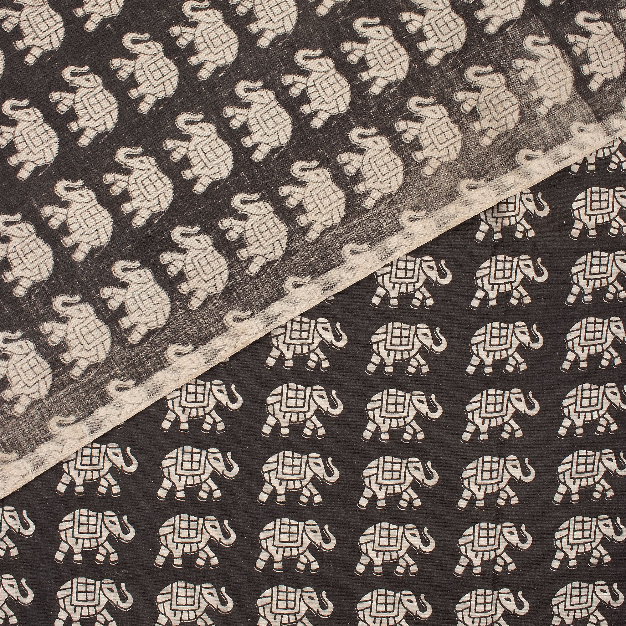 Bagru Elephant Hand Block Printed Fabric