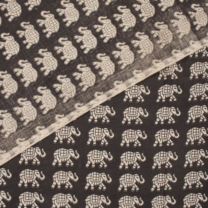 Bagru Elephant Hand Block Printed Fabric