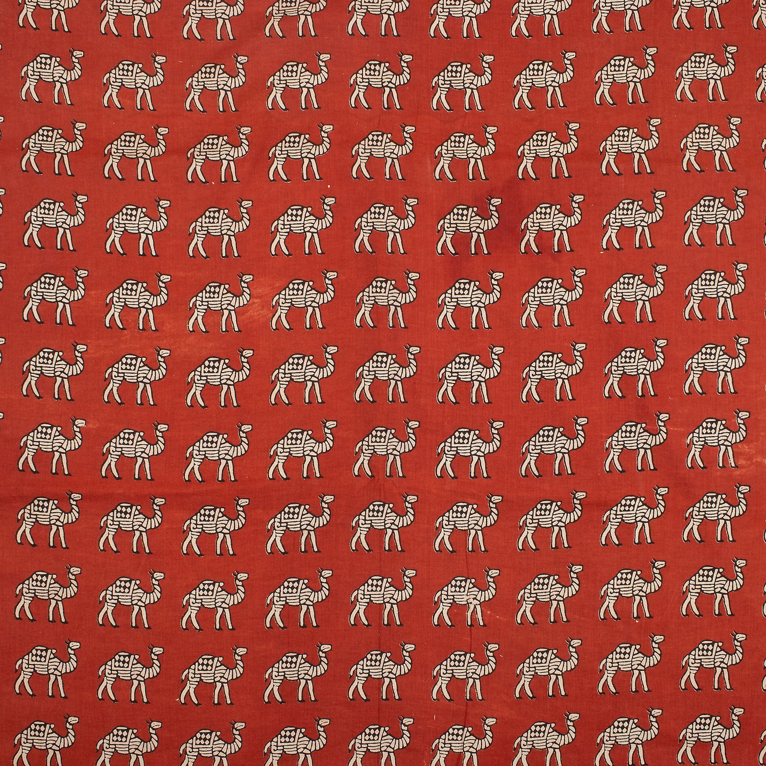 Camel Hand Block Bagru Print Fabric Online