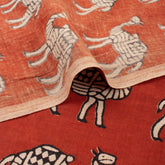 Camel Hand Block Bagru Print Fabric Online