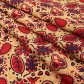 Multicolor Abstract Cotton Block Print Fabric