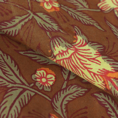 Floral Sanganeri Hand Block Printing Cotton Fabric