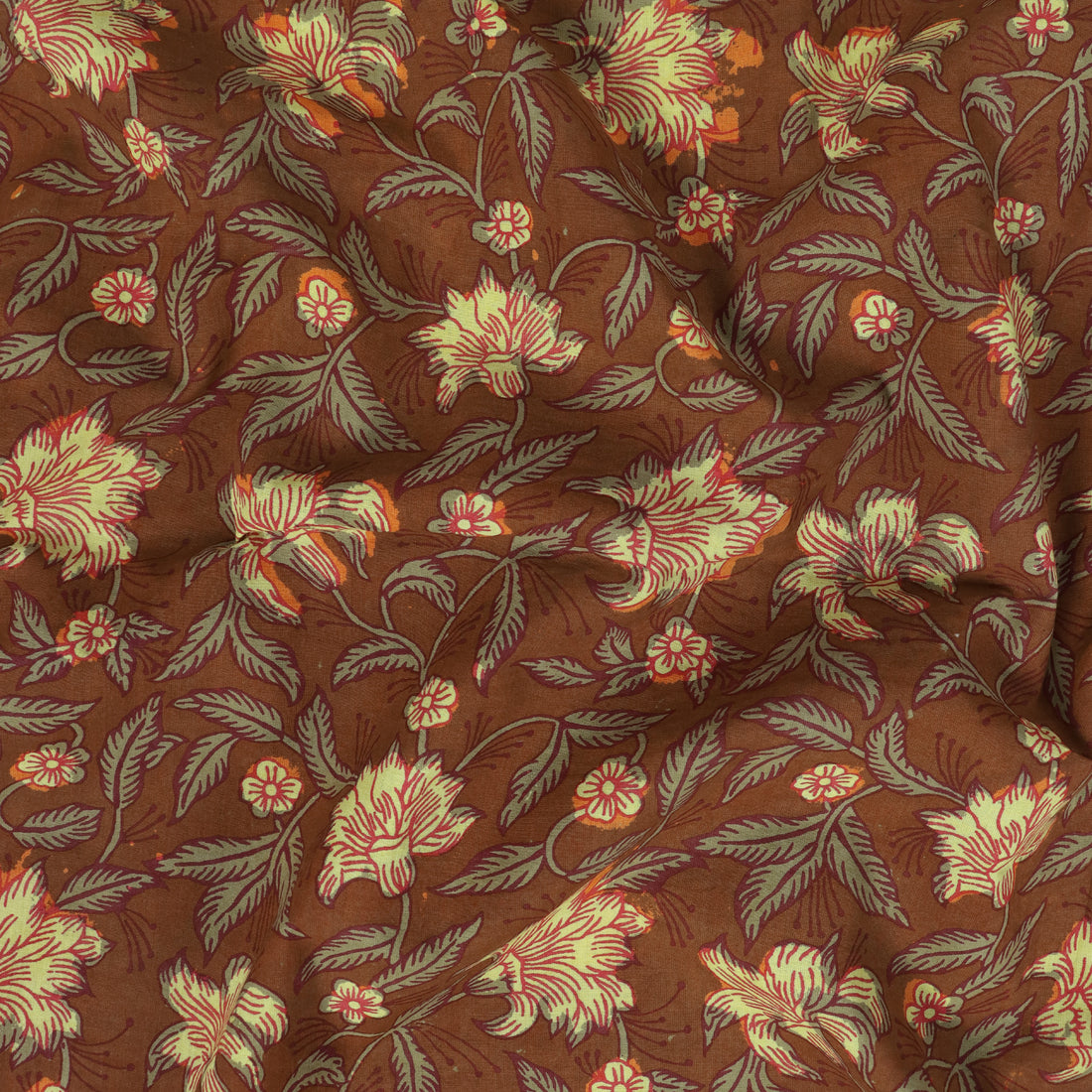 Floral Sanganeri Hand Block Printing Cotton Fabric