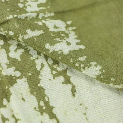 Green Hand Block Soft Cotton Indigo Fabric