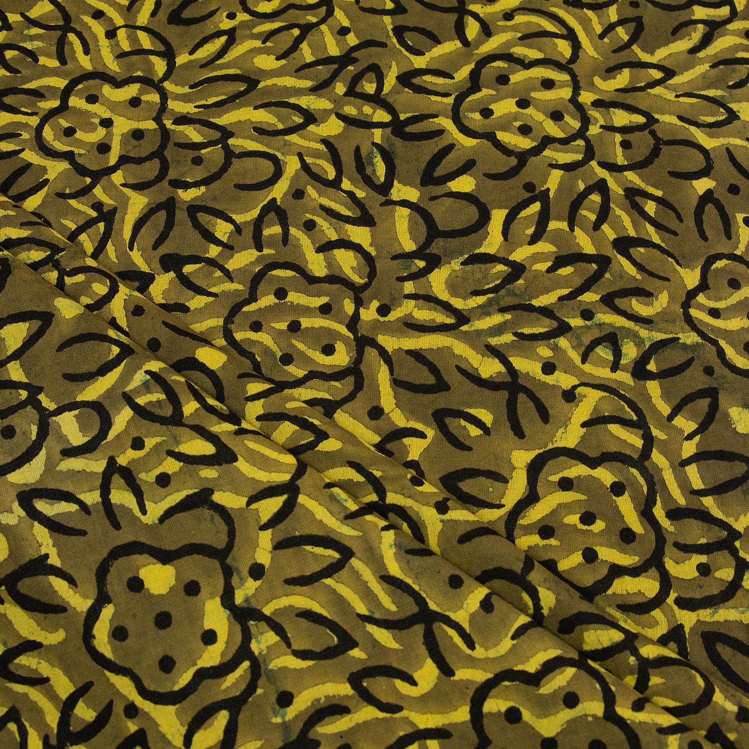 Leopard Yellow Printed Cotton Material 