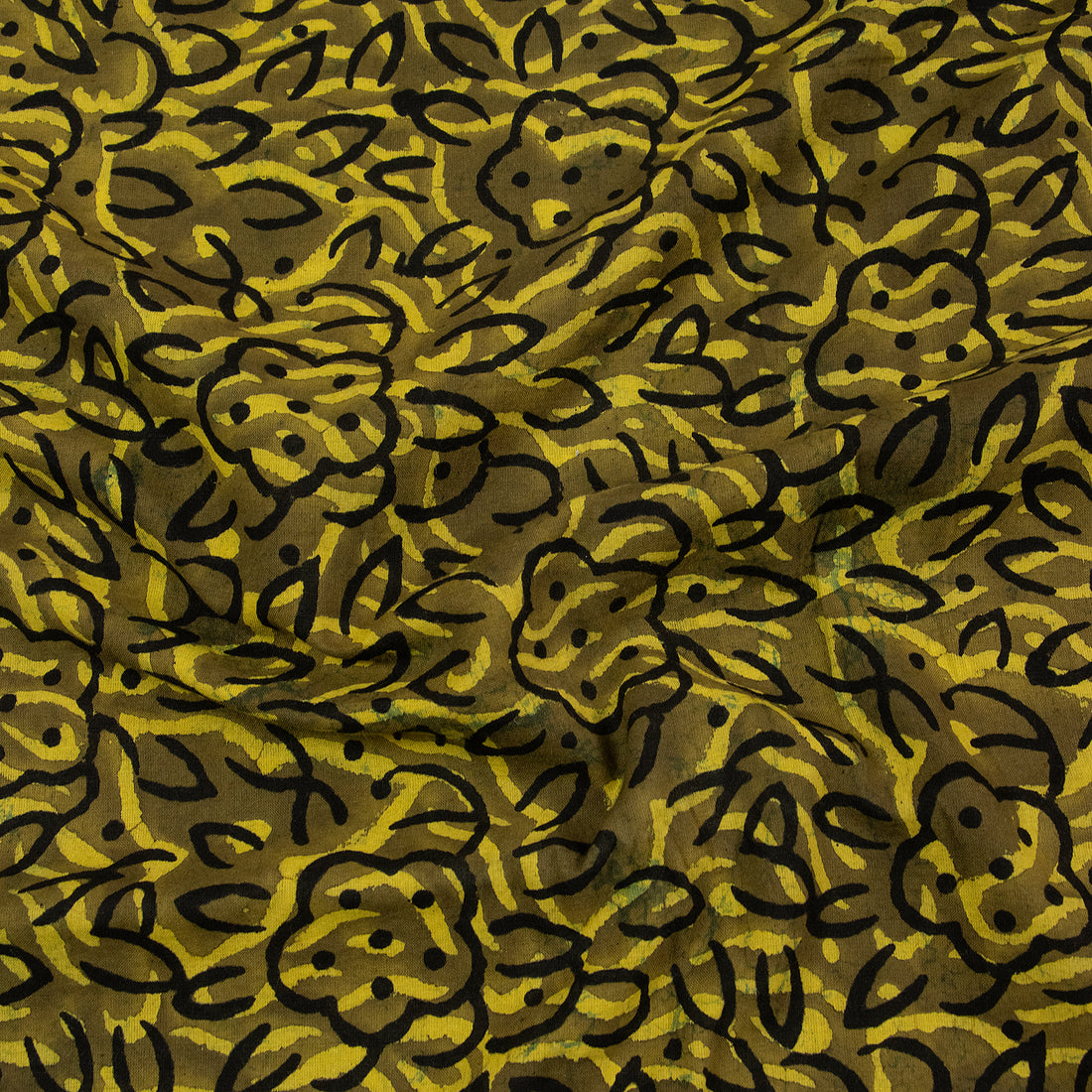 Leopard Yellow Printed Cotton Material 