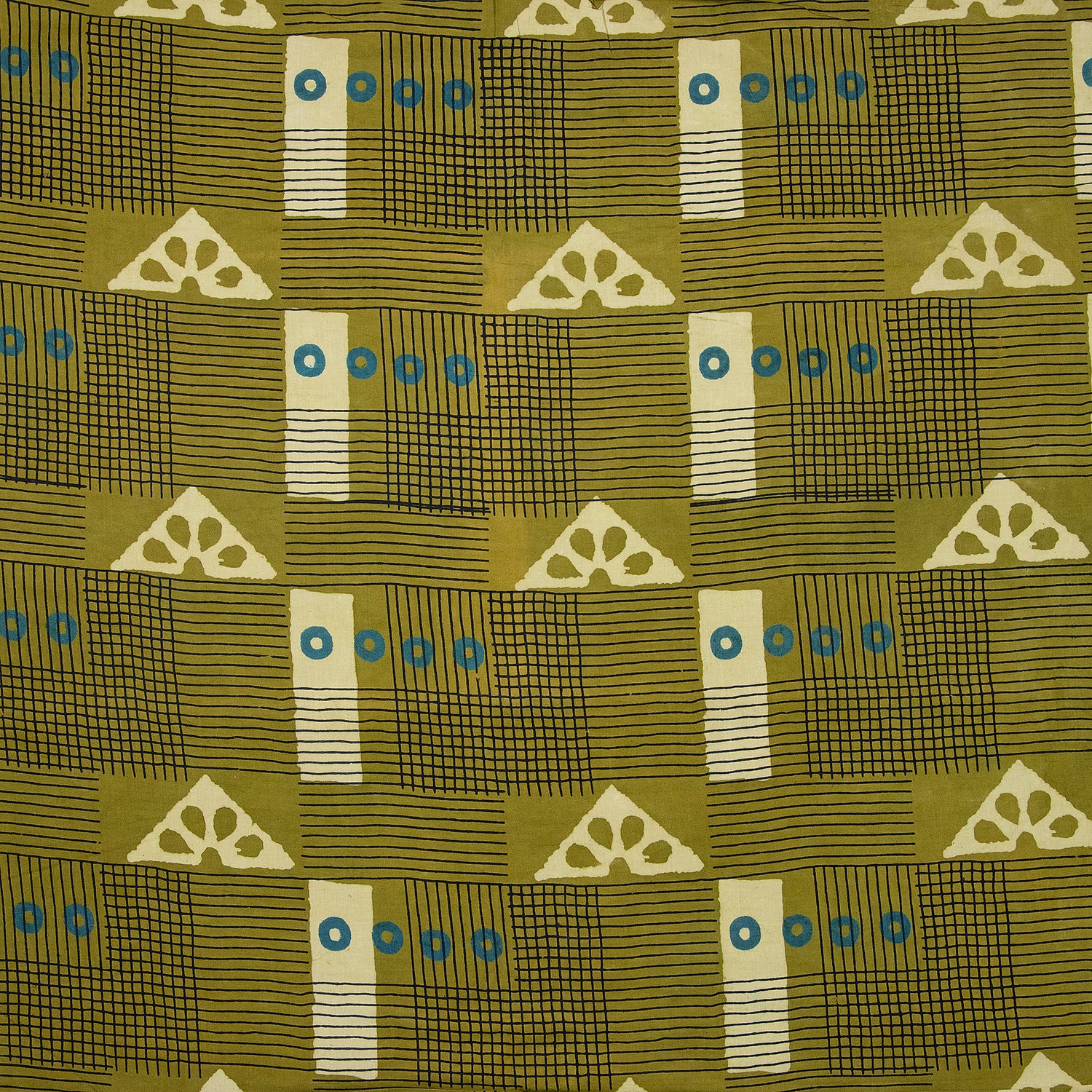 Green Stripes Jaipur Block Print Fabric