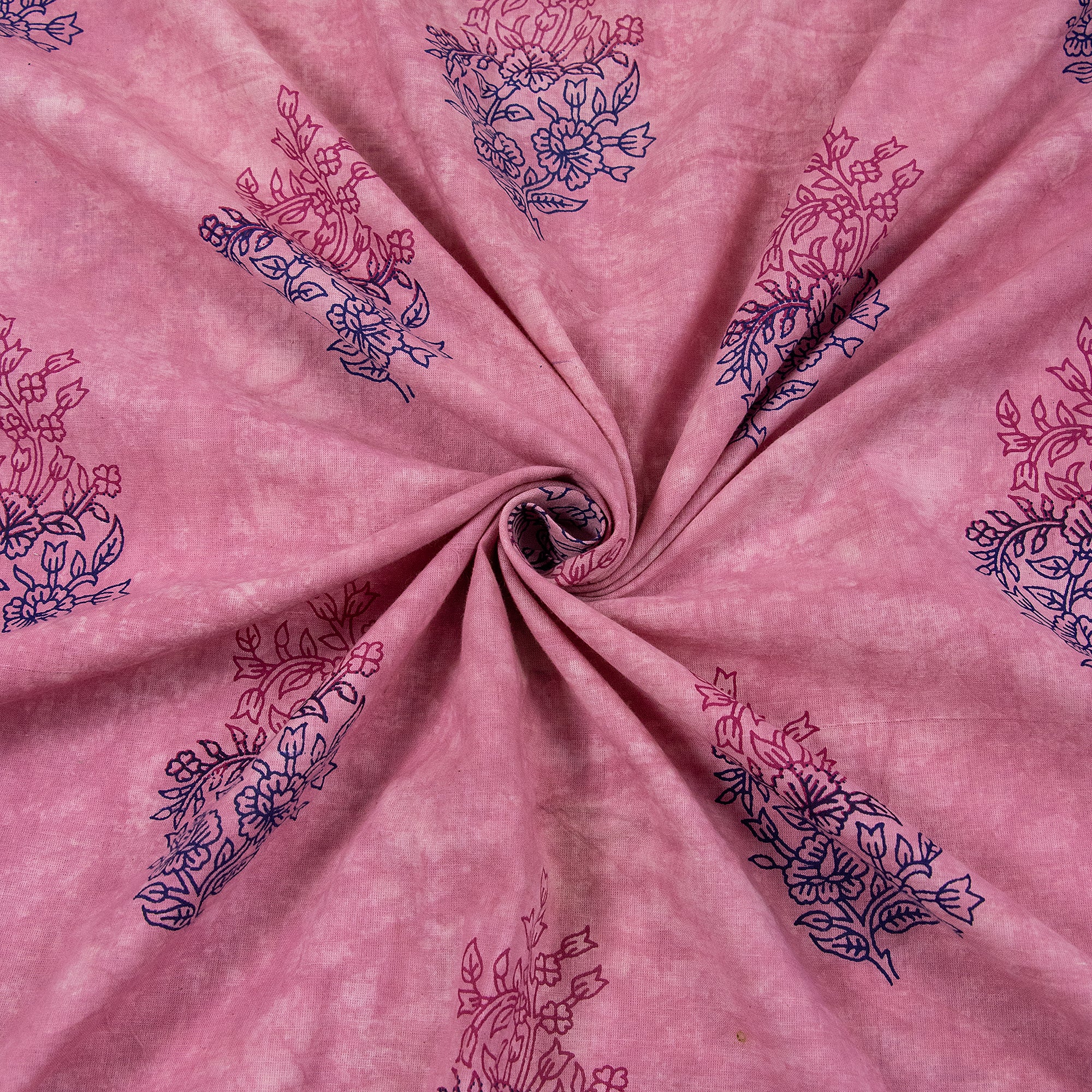 Pink Floral Printed Cotton Fabric