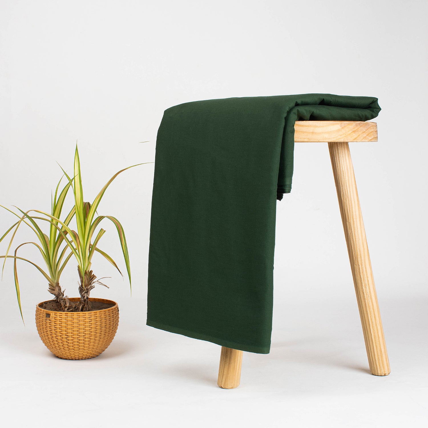 Solid Green Pure Cotton Premium Fabric