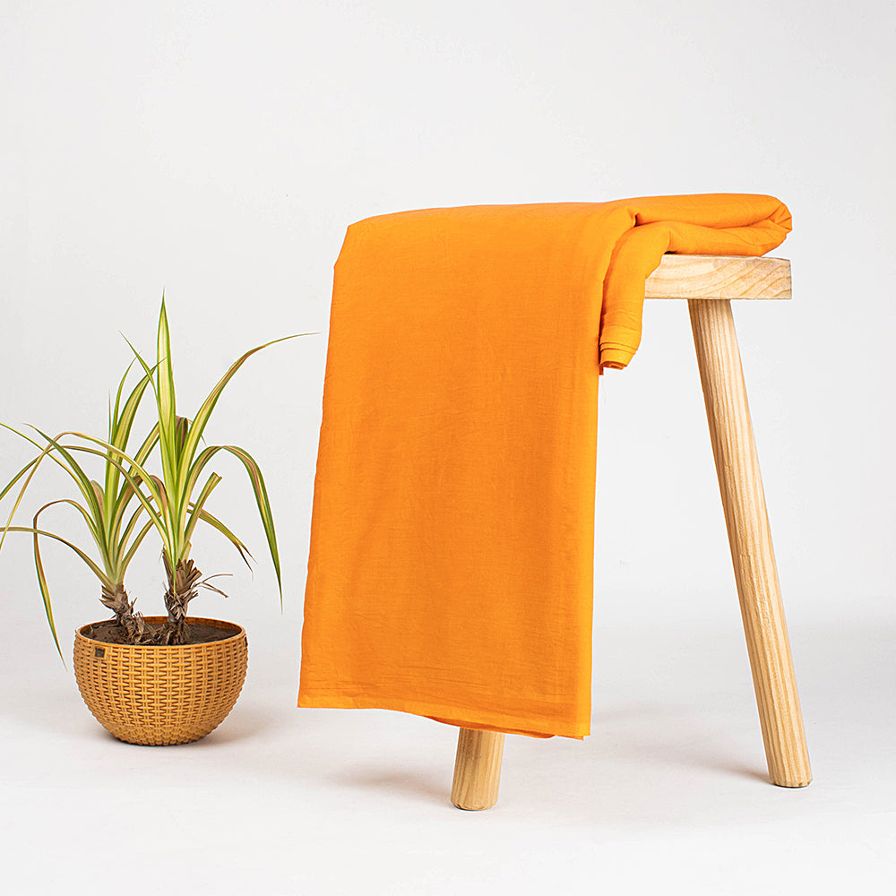 Solid Light Orange Cambric Cotton Fabric