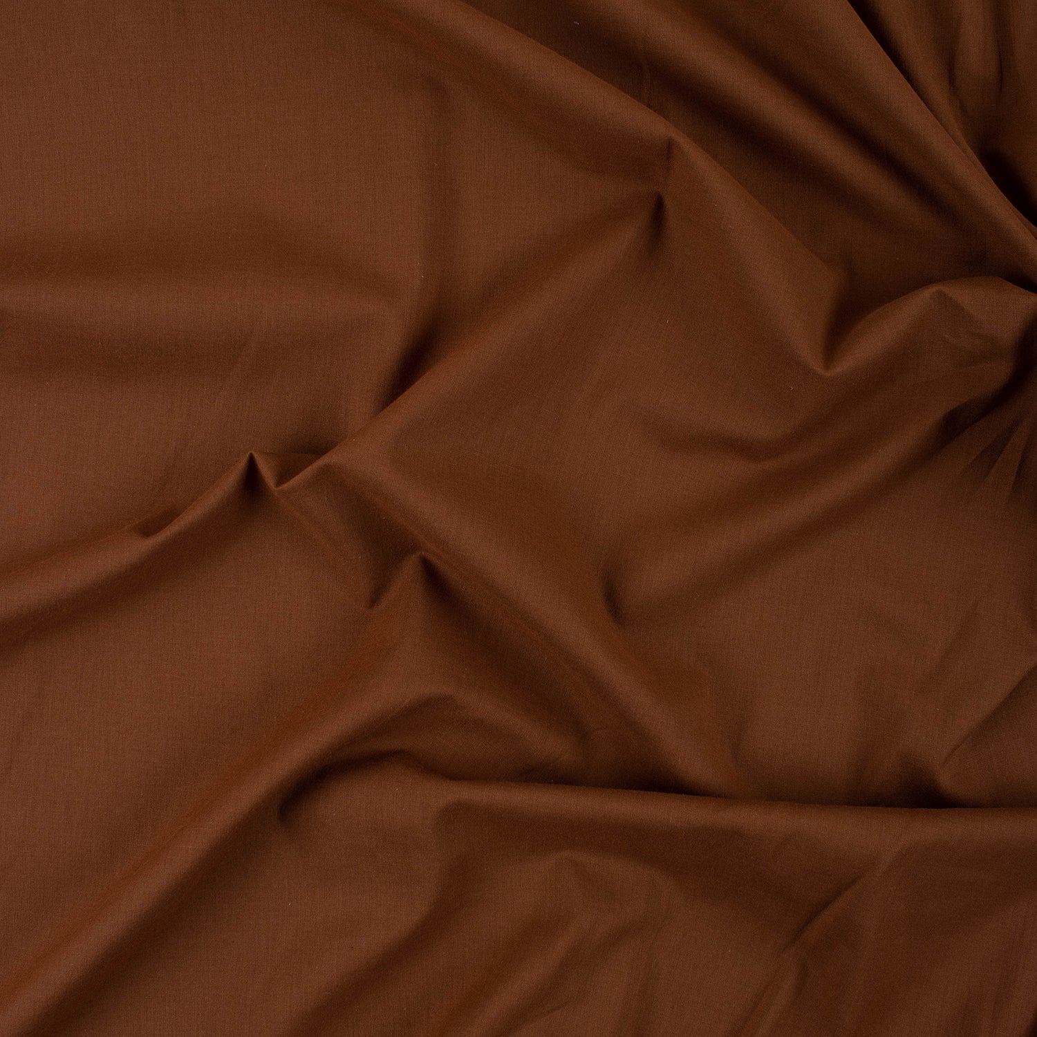 Solid Brown Cotton Cambric Fabric